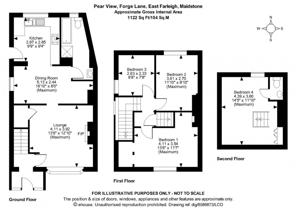 Floorplan for Forge Lane, East Farleigh, Maidstone